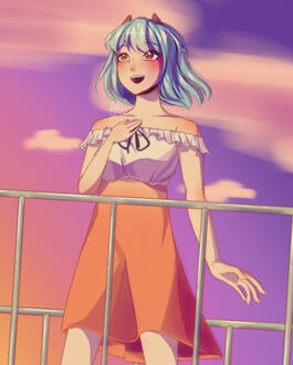 Anime style legs-up
