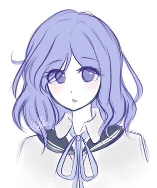 Colored sketch bust-up