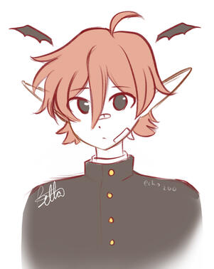 Colored sketch bust-up