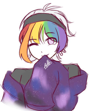 Colored sketch bust-up
