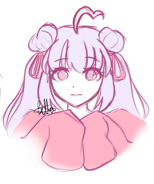 Colored sketch bust-up